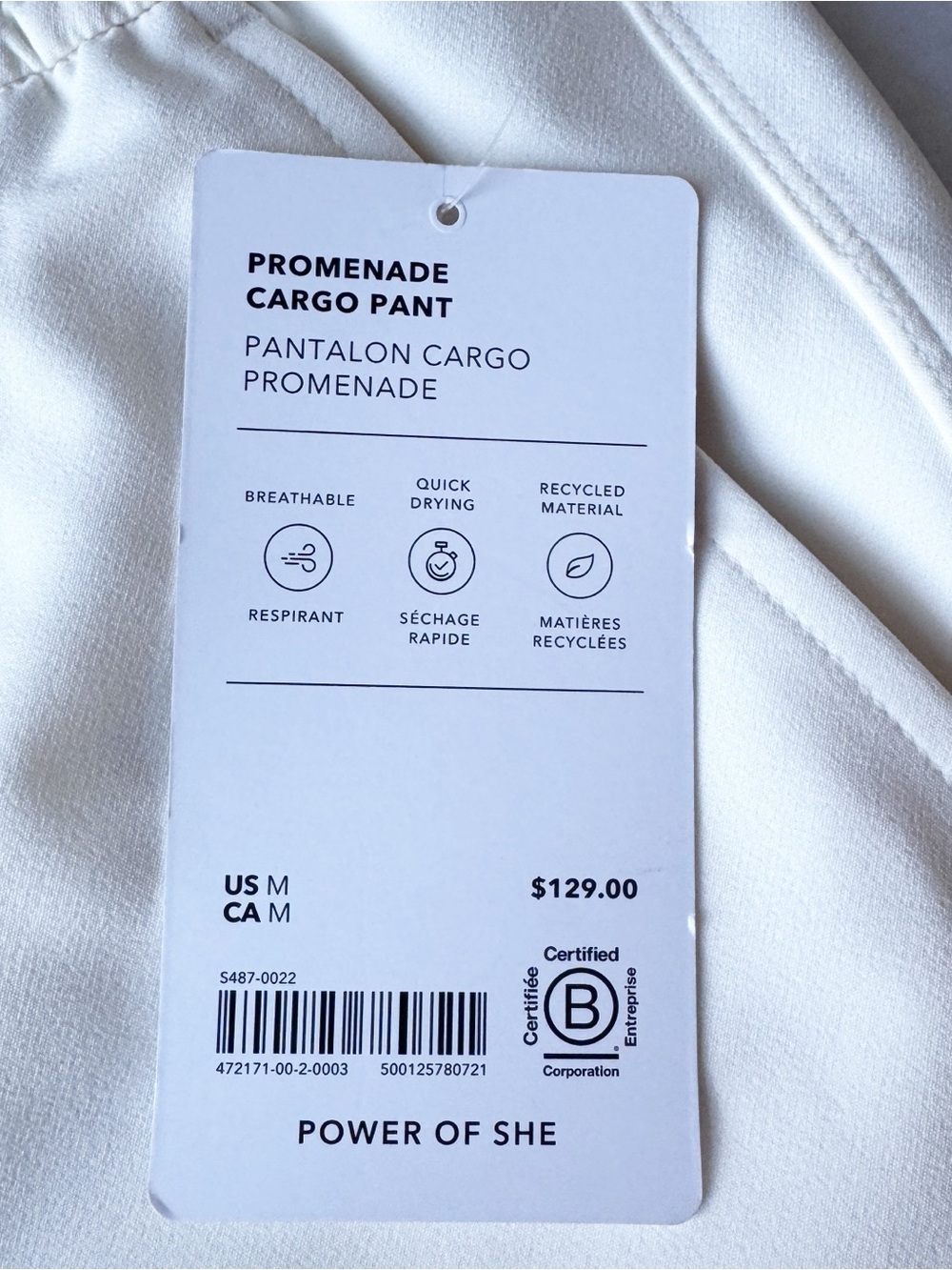 Athleta New Promenade High Rise Cargo Pant, Magnolia White Wide Leg Pants NWT - Picture 13 of 15